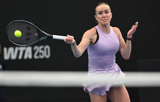 Ukraine™s Elina Svitolina during her singles match at the 2026 ASB Classic Women™s Tennis Tournament at Manuka Doctor Arena, Auckland, New Zealand. Tuesday 6 January 2026. Photo: Andrew Cornaga z Auckland New Zealand Copyright: xAndrewxCornaga x