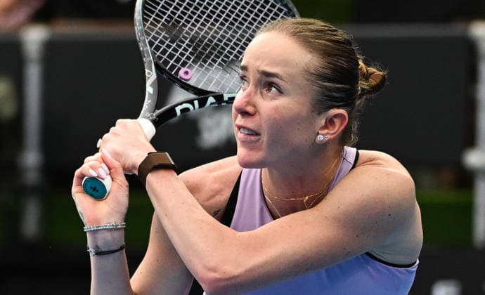 Ukraine™s Elina Svitolina during her singles match at the 2026 ASB Classic Women™s Tennis Tournament at Manuka Doctor Arena, Auckland, New Zealand. Tuesday 6 January 2026. Photo: Andrew Cornaga z Auckland New Zealand Copyright: xAndrewxCornaga x