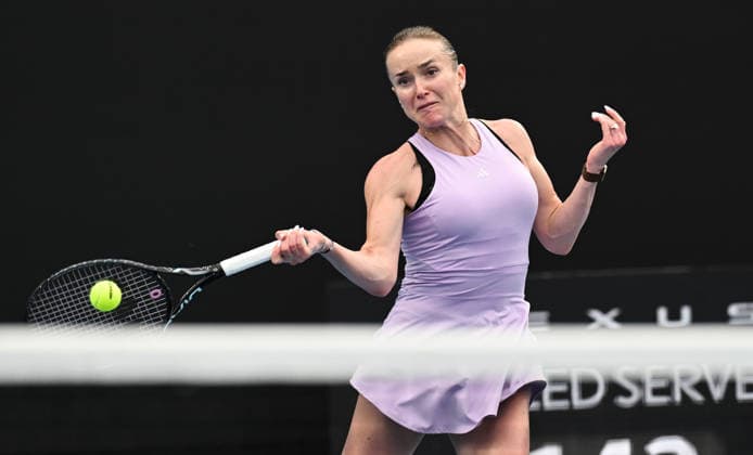 Ukraine™s Elina Svitolina during her singles match at the 2026 ASB Classic Women™s Tennis Tournament at Manuka Doctor Arena, Auckland, New Zealand. Tuesday 6 January 2026. Photo: Andrew Cornaga z Auckland New Zealand Copyright: xAndrewxCornaga x