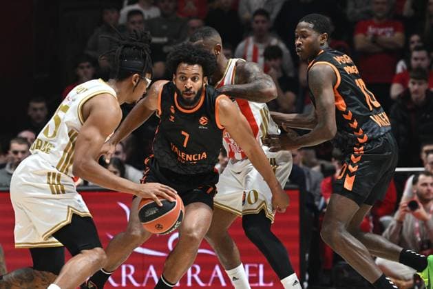 Crvena Zvezda v Valencia - EuroLeague BELGRADE, SERBIA - JANUARY 06: Braxton Key (7) of Valencia in action during the EuroLeague week 20 basketball match between Crvena Zvezda and Valencia Basket at Aleksandar Nikolic Hall on January 06, 2026 in Belgrade, Serbia. Amir Hamzagic Anadolu Belgrade Serbia. Editorial use only. Please get in touch for any other usage.  Copyright: x2026xAnadoluxAmirxHamzagicx