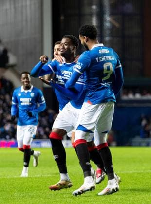 Emmanuel Fernandez of Rangers celebrates scoring his sides first goal during Scottish Premiership match at Ibrox Stadium, Glasgow. Rangers v Aberdeen - Scottish Premiership - Ibrox Stadium, Glasgow, Lanarkshire, Scotland, UK - 06 Jan 2026Glasgow Ibrox Stadium Lanarkshire, Scotland United Kingdom EDITORIAL USE ONLY  Copyright: xRangersxFC Shutterstockx 16237029j