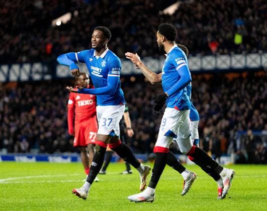 Emmanuel Fernandez of Rangers celebrates scoring his sides first goal during Scottish Premiership match at Ibrox Stadium, Glasgow. Rangers v Aberdeen - Scottish Premiership - Ibrox Stadium, Glasgow, Lanarkshire, Scotland, UK - 06 Jan 2026Glasgow Ibrox Stadium Lanarkshire, Scotland United Kingdom EDITORIAL USE ONLY  Copyright: xRangersxFC Shutterstockx 16237029l