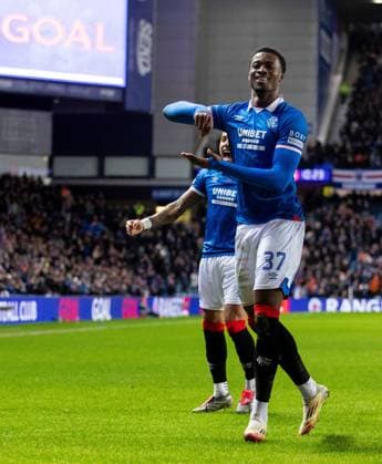 Emmanuel Fernandez of Rangers celebrates scoring his sides first goal during Scottish Premiership match at Ibrox Stadium, Glasgow. Rangers v Aberdeen - Scottish Premiership - Ibrox Stadium, Glasgow, Lanarkshire, Scotland, UK - 06 Jan 2026Glasgow Ibrox Stadium Lanarkshire, Scotland United Kingdom EDITORIAL USE ONLY  Copyright: xRangersxFC Shutterstockx 16237029r