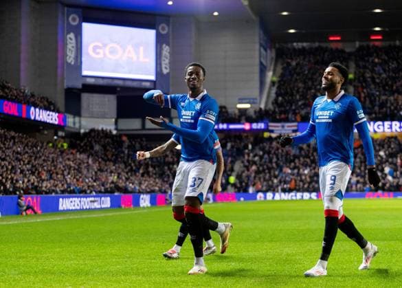 Emmanuel Fernandez of Rangers celebrates scoring his sides first goal during Scottish Premiership match at Ibrox Stadium, Glasgow. Rangers v Aberdeen - Scottish Premiership - Ibrox Stadium, Glasgow, Lanarkshire, Scotland, UK - 06 Jan 2026Glasgow Ibrox Stadium Lanarkshire, Scotland United Kingdom EDITORIAL USE ONLY  Copyright: xRangersxFC Shutterstockx 16237029aa