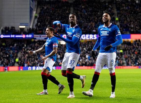 Emmanuel Fernandez of Rangers celebrates scoring his sides first goal during Scottish Premiership match at Ibrox Stadium, Glasgow. Rangers v Aberdeen - Scottish Premiership - Ibrox Stadium, Glasgow, Lanarkshire, Scotland, UK - 06 Jan 2026Glasgow Ibrox Stadium Lanarkshire, Scotland United Kingdom EDITORIAL USE ONLY  Copyright: xRangersxFC Shutterstockx 16237029v