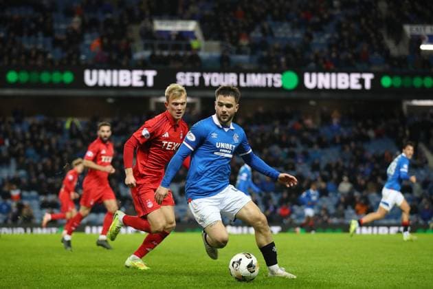 Nicolas Raskin of Rangers and Nicolas Milanovic of Aberdeen during the William Hill Scottish Premiership match at Ibrox Stadium, Glasgow. Rangers v Aberdeen - William Hill Scottish Premiership - Ibrox Stadium, Glasgow, Lanarkshire, Scotland, UK - 06 Jan 2026Glasgow Ibrox Lanarkshire United Kingdom EDITORIAL USE ONLY  Copyright: xO Rourke RangersxFC Shutterstockx 16236630dg