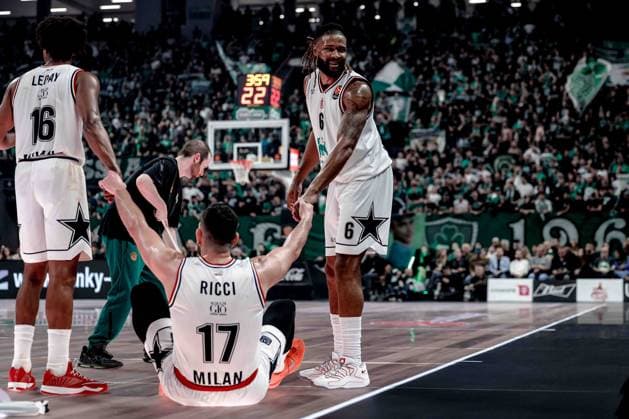 Zach LeDay, Giampaolo Ricci, Devin Booker Panathinaikos Aktor Athens - EA7 Emporio Armani Olimpia Milano Euroleague 2025-26 Round 20 Atene, 06 01 2026 Foto MarcoBrondi CIAMILLO-CASTORIA Atene OAKA Grecia Grecia  Copyright: xMarcoxBrondix