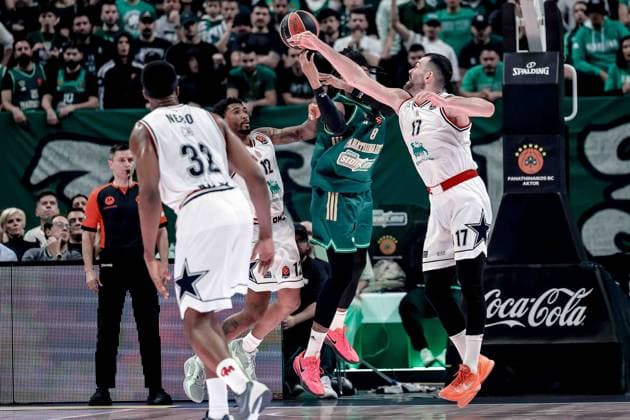Armoni Brooks, Giampaolo Ricci Panathinaikos Aktor Athens - EA7 Emporio Armani Olimpia Milano Euroleague 2025-26 Round 20 Atene, 06 01 2026 Foto MarcoBrondi CIAMILLO-CASTORIA Atene OAKA Grecia Grecia  Copyright: xMarcoxBrondix