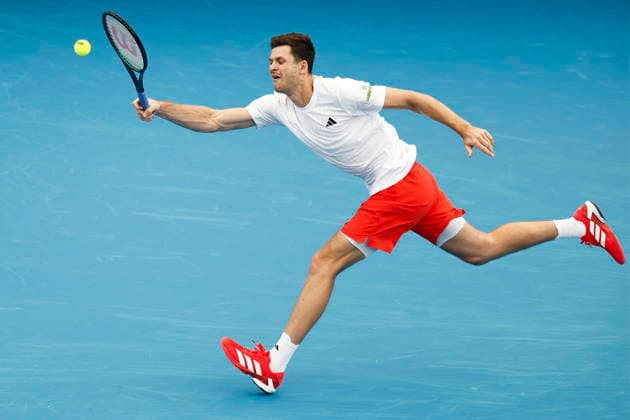 TENNIS UNITED CUP SYDNEY, Hubert Hurkacz of team Poland plays a forehand in his Group F singles match against Tallon Griekspoor of Team Netherlands during day six of the 2026 United Cup at Ken Rosewall Arena in Sydney, Wednesday, January 7, 2026. ( NO ARCHIVING, EDITORIAL USE ONLY SYDNEY NEW SOUTH WALES AUSTRALIA  Copyright: xMARKxEVANSx 20260107155579653761
