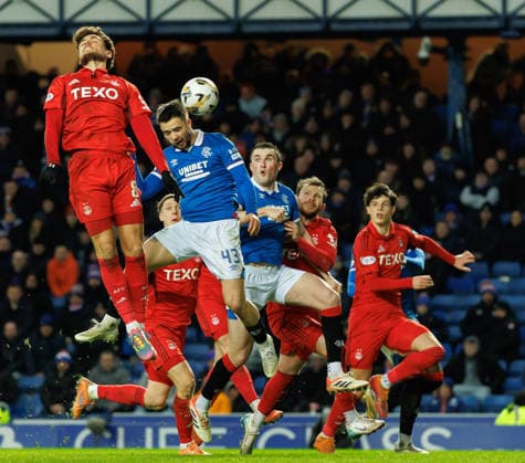 06.01.2026 Rangers v Aberdeen: Rangers with another set-piece as Nico Raskin gets his head to the ball  Copyright: xWilliexVassx NINTCHDBPICT001049820111