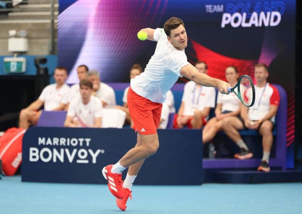 January 7, 2026, Sydney, New South Wales, Australia: HUBERT HURKACZ of Poland during the match against Tallon Griekspoor of Netherlands in the single competition group F during the United Cup at Ken Rosewall Arena, Sydney, Australia. Sydney Australia - ZUMAc278 20260107_zsp_c278_010 Copyright: xMarcinxCholewinskix