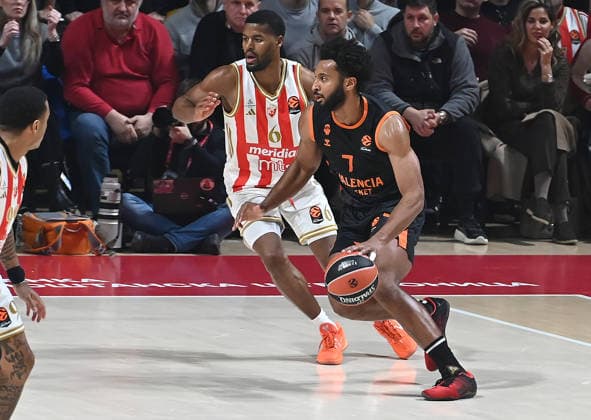 CRVENA ZVEZDA vs VALENCIA BRAXTON KEY, basketball player of Valencia, during the Euroleague match against Crvena Zvezda, at Aleksandar Nikolic Hall. Belgrade, 06.01.2026. photo: Nebojsa Parausic MN Press Photo BASKETBALL, EUROLEAGUE, CRVENA ZVEZDA, VALENCIA Belgrade Hala Aleksandar Nikolic Serbia Copyright: xNebojsaxParausicx xMNxPressx