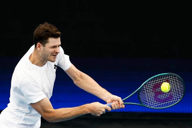 TENNIS UNITED CUP SYDNEY, Hubert Hurkacz of team Poland plays a backhand in his Group F singles match against Tallon Griekspoor of Team Netherlands during day six of the 2026 United Cup at Ken Rosewall Arena in Sydney, Wednesday, January 7, 2026. ( NO ARCHIVING, EDITORIAL USE ONLY SYDNEY NEW SOUTH WALES AUSTRALIA  Copyright: xMARKxEVANSx 20260107152563232729