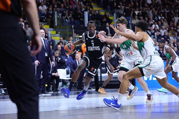 BASKET - Euroleague - Virtus Bologna vs Zalgiris Kaunas 07 Saliou NIANG Virtus Match BASKETBALL - EUROLEAGUE Virtus Bologna vs Zalgiris Kaunas 06-01-2026 14 Dustin Sleva Zalgiris Kaunas Match BASKETBALL - EUROLEAGUE Virtus Bologna vs Zalgiris Kaunas 06-01-2026 during Virtus Bologna vs Zalgiris Kaunas, Basketball Euroleague match in Bologna, Italy, January 06 2026 Bologna Italy  Copyright: xIPAxSport ABACAx