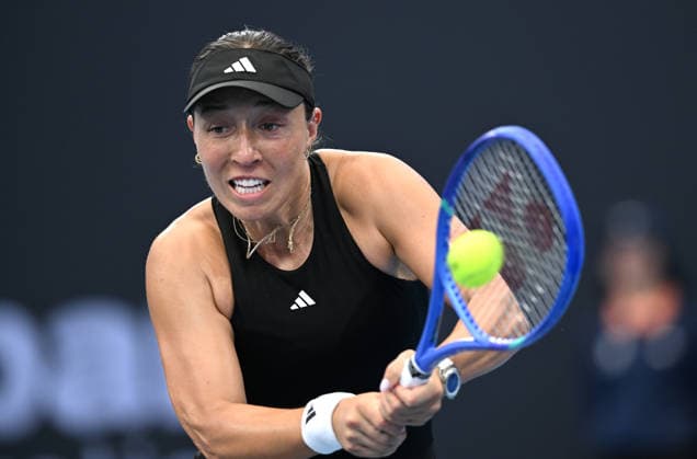 TENNIS BRISBANE INTERNATIONAL, Jessica Pegula of the United States in action against Anna Kalinskaya of Russia during day four of the Brisbane International tennis tournament at Pat Rafter Arena in Brisbane, Wednesday, January 7, 2026. ( NO ARCHIVING, EDITORIAL USE ONLY BRISBANE QUEENSLAND AUSTRALIA  Copyright: xDARRENxENGLANDx 20260107130849562763