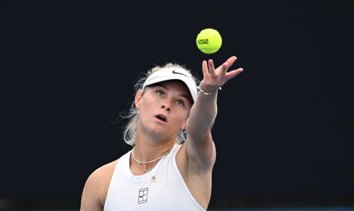 TENNIS BRISBANE INTERNATIONAL, Emerson Jones of Australia reacts against Liudmila Samsonova of Russia during day four of the Brisbane International tennis tournament at Pat Rafter Arena in Brisbane, Wednesday, January 7, 2026. ( NO ARCHIVING, EDITORIAL USE ONLY BRISBANE QUEENSLAND AUSTRALIA  Copyright: xDARRENxENGLANDx 20260107114016762258