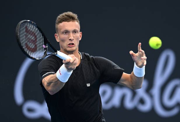 TENNIS BRISBANE INTERNATIONAL, Jiri Lehecka of the Czech Republic in action against Sebastian Korda of the USA during day four of the Brisbane International tennis tournament at Pat Rafter Arena in Brisbane, Wednesday, January 7, 2026. ( NO ARCHIVING, EDITORIAL USE ONLY BRISBANE QUEENSLAND AUSTRALIA  Copyright: xDARRENxENGLANDx 20260107123173885198