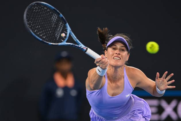 TENNIS BRISBANE INTERNATIONAL, Kimberly Birrell of Australia in action against Amanda Anisimova of USA during day four of the Brisbane International tennis tournament at Pat Rafter Arena in Brisbane, Wednesday, January 7, 2026. ( NO ARCHIVING, EDITORIAL USE ONLY BRISBANE QUEENSLAND AUSTRALIA  Copyright: xZAINxMOHAMMEDx 20260107147729751417
