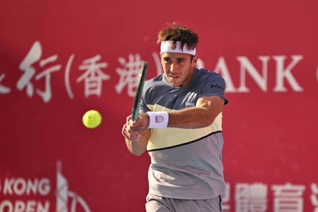 Hong Kong Tennis Open(ATP250) - Day 4 Tomas Martin Etcheverry, an Argentine tennis player, during a match at the Hong Kong Tennis Open(ATP250) on January 7, 2026 in Hong Kong. (Photo by Kobe Li Nexpher Images) Hong Kong
