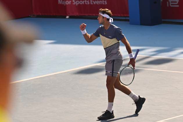 Hong Kong Tennis Open(ATP250) - Day 4 Tomas Martin Etcheverry, an Argentine tennis player, during a match at the Hong Kong Tennis Open(ATP250) on January 7, 2026 in Hong Kong. (Photo by Kobe Li Nexpher Images) Hong Kong