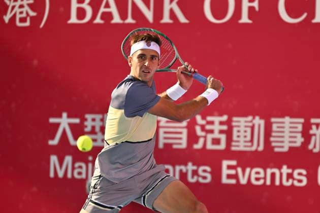 Hong Kong Tennis Open(ATP250) - Day 4 Tomas Martin Etcheverry, an Argentine tennis player, during a match at the Hong Kong Tennis Open(ATP250) on January 7, 2026 in Hong Kong. (Photo by Kobe Li Nexpher Images) Hong Kong