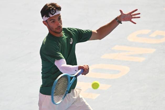 Hong Kong Tennis Open(ATP250) - Day 4 Lorenzo Musetti, an Italian tennis player, during a match at the Hong Kong Tennis Open(ATP250) on January 7, 2026 in Hong Kong. (Photo by Kobe Li Nexpher Images) Hong Kong