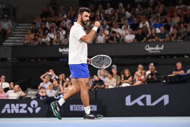 TENNIS BRISBANE INTERNATIONAL, Fabien Reboul of France reacts during their doubles match against Thanasi Kokkinakis and Nick Kyrgios of Australia during day four of the Brisbane International tennis tournament at Pat Rafter Arena in Brisbane, Wednesday, January 7, 2026. ( NO ARCHIVING, EDITORIAL USE ONLY BRISBANE QUEENSLAND AUSTRALIA  Copyright: xZAINxMOHAMMEDx 20260107114291372759