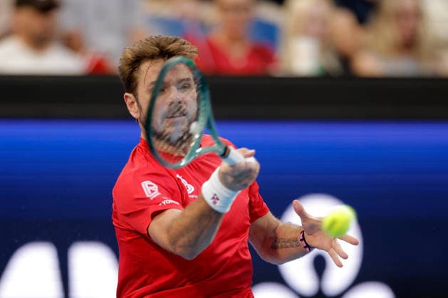 TENNIS UNITED CUP PERTH, Stan Wawrinka of Switzerland in action against Sebastian Baez of Argentina during the United Cup quarter-final match between Argentina and Switzerland at RAC Arena in Perth, Wednesday, January 7, 2026. ( NO ARCHIVING, EDITORIAL USE ONLY PERTH Western Australia Australia  Copyright: xRICHARDxWAINWRIGHTx 20260107178175107170