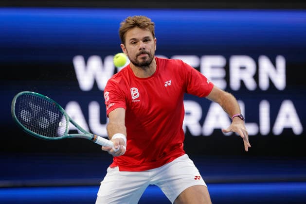 TENNIS UNITED CUP PERTH, Stan Wawrinka of Switzerland in action against Sebastian Baez of Argentina during the United Cup quarter-final match between Argentina and Switzerland at RAC Arena in Perth, Wednesday, January 7, 2026. ( NO ARCHIVING, EDITORIAL USE ONLY PERTH Western Australia Australia  Copyright: xRICHARDxWAINWRIGHTx 20260107125508913664