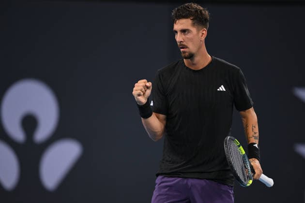 TENNIS BRISBANE INTERNATIONAL, Thanasi Kokkinakis of Australia in action during his doubles match against Sadio Doumbia and Fabien Reboul of France during day four of the Brisbane International tennis tournament at Pat Rafter Arena in Brisbane, Wednesday, January 7, 2026. ( NO ARCHIVING, EDITORIAL USE ONLY BRISBANE QUEENSLAND AUSTRALIA  Copyright: xZAINxMOHAMMEDx 20260107179678470556