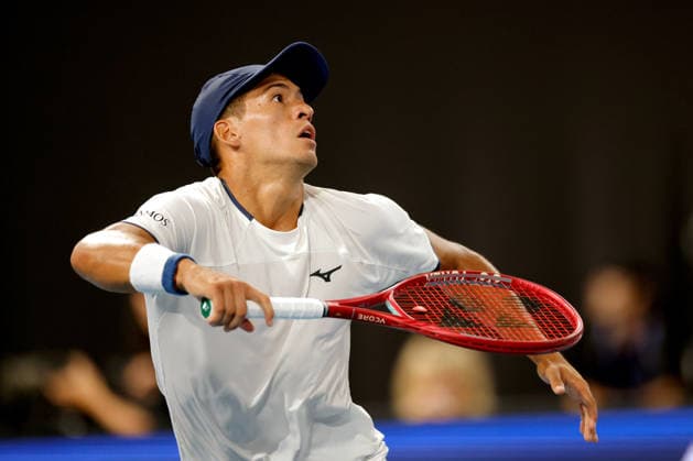 TENNIS UNITED CUP PERTH, Sebastian Baez of Argentina in action against Stan Wawrinka of Switzerland during the United Cup quarter-final match between Argentina and Switzerland at RAC Arena in Perth, Wednesday, January 7, 2026. ( NO ARCHIVING, EDITORIAL USE ONLY PERTH Western Australia Australia  Copyright: xRICHARDxWAINWRIGHTx 20260107132243476684