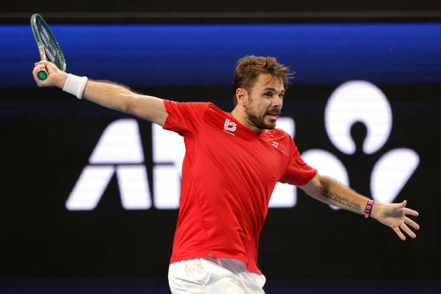 TENNIS UNITED CUP PERTH, Stan Wawrinka of Switzerland in action against Sebastian Baez of Argentina during the United Cup quarter-final match between Argentina and Switzerland at RAC Arena in Perth, Wednesday, January 7, 2026. ( NO ARCHIVING, EDITORIAL USE ONLY PERTH Western Australia Australia  Copyright: xRICHARDxWAINWRIGHTx 20260107172572274321