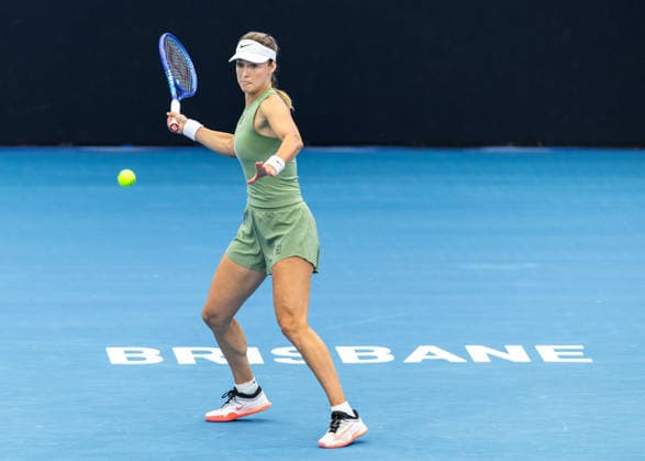 January 7, 2026, Brisbane, Qld, Australia: ANNA KALINSKAYA of Russia plays a forehand during her WomenÃ¢â‚¬â ¢s Singles round of 32 match against JESSICA PEGULA of the United States at the Brisbane International. Brisbane Australia - ZUMAt173 20260107_zsp_t173_015 Copyright: xStephanexThomasx