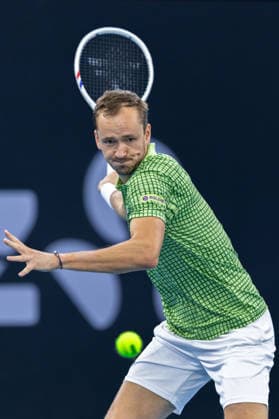 January 7, 2026, Brisbane, Qld, Australia: DANIIL MEDVEDEV of Russia plays a forehand during his MenÃ¢â‚¬â ¢s Singles round of 16 match against FRANCES TIAFOE of the United States at the Brisbane International. Brisbane Australia - ZUMAt173 20260107_zsp_t173_040 Copyright: xStephanexThomasx