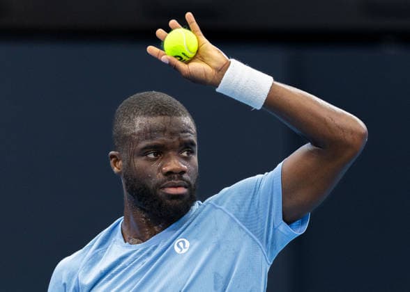 January 7, 2026, Brisbane, Qld, Australia: FRANCES TIAFOE of the United States indicates new balls to DANIIL MEDVEDEV of Russia during his MenÃ¢â‚¬â ¢s Singles round of 16 match at the Brisbane International. Brisbane Australia - ZUMAt173 20260107_zsp_t173_042 Copyright: xStephanexThomasx