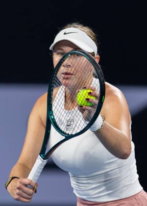 January 7, 2026, Brisbane, Qld, Australia: AMANDA ANISIMOVA of the United States serves during her WomenÃ¢â‚¬â ¢s Singles round of 32 match against KIMBERLEY BIRRELL of Australia at the Brisbane International. Brisbane Australia - ZUMAt173 20260107_zsp_t173_056 Copyright: xStephanexThomasx