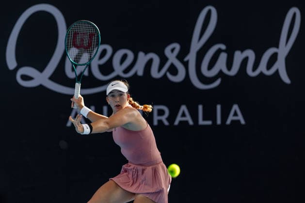 January 7, 2026, Brisbane, Qld, Australia: MIRRA ANDREEVA of Russia plays a forehand during her WomenÃ¢â‚¬â ¢s Singles round of 32 match against OLIVIA GADECKI of Australia at the Brisbane International. Brisbane Australia - ZUMAt173 20260107_zsp_t173_067 Copyright: xStephanexThomasx