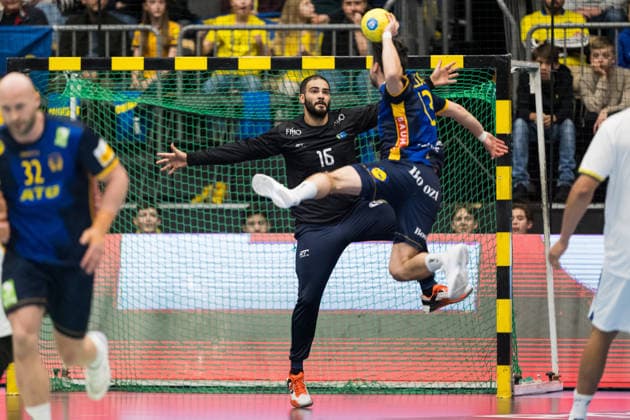 260107 Goalkeeper Rangel da Rosa of Brazil and Sebastian Karlsson of Sweden during the international friendly handball match between Sweden and Brazil on January 7, 2026 in Partille Photo Mathias Bergeld BILDBYRAN code MB MB1272 handball handball handball international friendly sverige sweden brazil bbeng träningsmatch träningslandskamp  Copyright: MATHIASxBERGELD BB260107MB017
