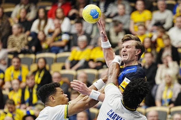 GOTHENBURG, SWEDEN 20260107 Sweden s Max Darj during Wednesday s international handball match between Sweden and Brazil in Partille arena GÖTEBORG SWEDEN x9200x  Copyright: xBjörnxLarssonxRosvall TTx HANDBALL SWEDEN-BRAZIL