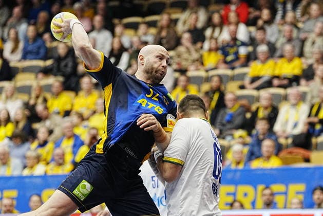 GOTHENBURG, SWEDEN 20260107 Swedens Oscar Bergendahl with the ball during Wednesdays international handball match between Sweden and Brazil in Partille arena GOTHENBURG SWEDEN x9200x  Copyright: xBjörnxLarssonxRosvall TTx HANDBOLL SVERIGE-BRASILIEN