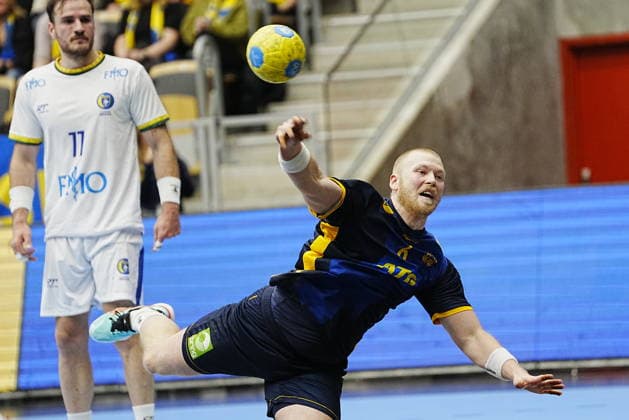 GÖTEBORG, SWEDEN 20260107 Swedens Felix Möller scores during Wednesdays international handball match between Sweden and Brazil in Partille arena GÖTEBORG SWEDEN x9200x  Copyright: xBjörnxLarssonxRosvall TTx HANDBOLL SVERIGE-BRASILIEN
