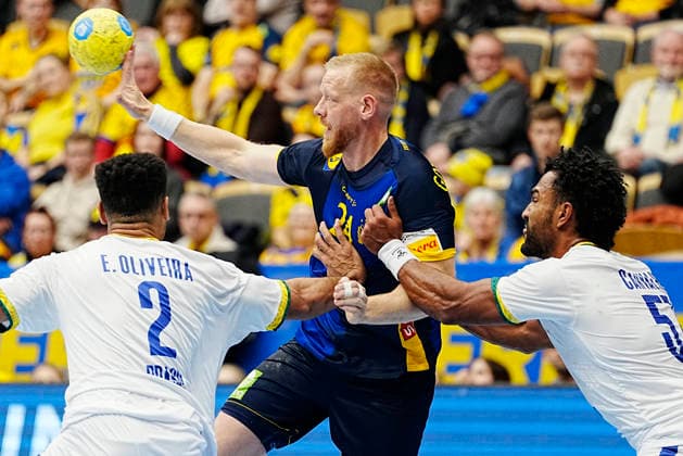 GOTHENBURG, SWEDEN 20260107 Sweden s Jim Gottfridsson during Wednesday s international handball match between Sweden and Brazil at Partille Arena GÖTEBORG SWEDEN x9200x  Copyright: xBjörnxLarssonxRosvall TTx HANDBALL SWEDEN-BRAZIL