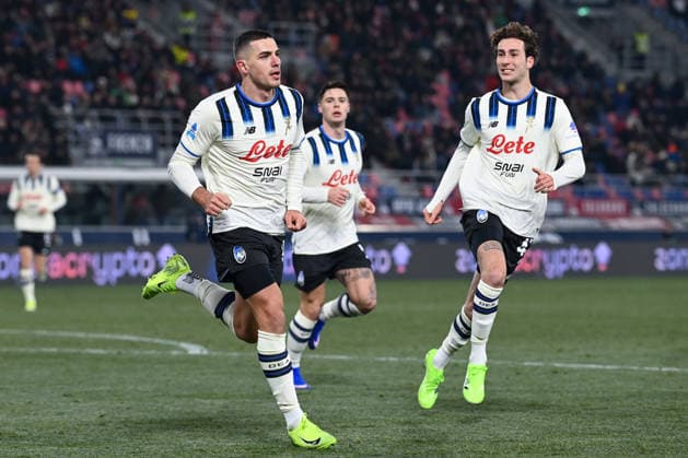 Krstovic Nikola (Atalanta Bc) celebrating his goal during Bologna FC vs Atalanta BC, Italian soccer Serie A match in Bologna, Italy, January 07 2026  Copyright: xGianlucaxRicci IPAxSportx xipa-agency.netx xx IPA_69789250 IPA_Agency_IPA69789250