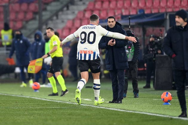 CALCIO - Serie A - Bologna FC vs Atalanta BC Krstovic Nikola (Atalanta Bc) celebrating his goal during Bologna FC vs Atalanta BC, Italian soccer Serie A match in Bologna, Italy, January 07 2026 Bologna Italy  Copyright: xIPAxSport ABACAx