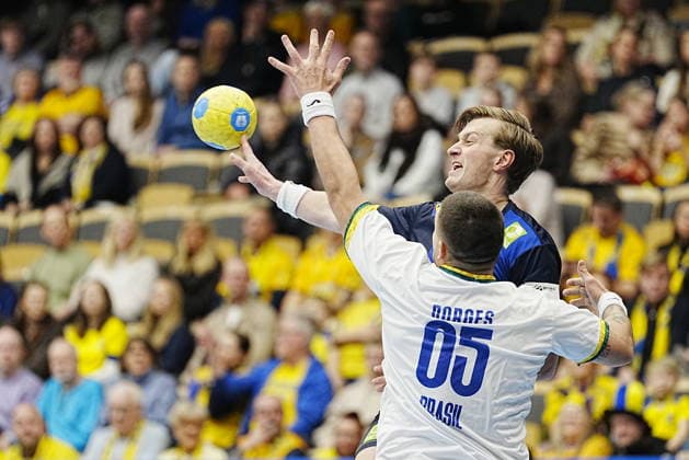 GOTHENBURG, SWEDEN 20260107 Swedens Jonathan Carlsbogard during Wednesdays international handball match between Sweden and Brazil in Partille arena GOTHENBURG SWEDEN x9200x  Copyright: xBjörnxLarssonxRosvall TTx HANDBOLL SVERIGE-BRASILIEN
