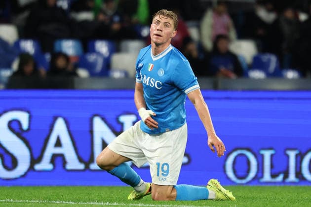 Rasmus Hojlund of SSC Napoli looks dejected during the Serie A 2025 2026 football match between SSC Napoli and Hellas Verona at Diego Armando Maradona stadium in Naples (Italy), January 7, 2026. cesarexpurini