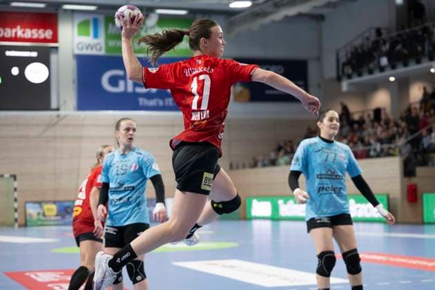 Handball Bundesliga Women, Season 2025 2026 SV Union Halle Neustadt vs Thüringer HC Halle, Germany 07 January 2026 In the picture Emma Hertha Halle Halle Saale SWH Arena Sachsen Anhalt Germany