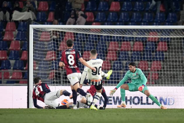 Atalanta s Nikola Krstovic goal 0-2 during the Serie A soccer match between Bologna and Atalanta at the Renato DallÕAra Stadium in Bologna, north Italy - Wednesday, January 7, 2026 -  Copyright: xMassimoxPaolone LaPressex