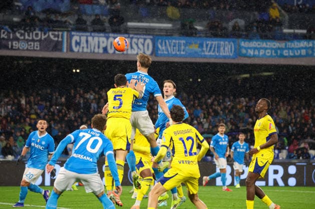 January 7, 2026, Napoli, Campania, ITALIA: Rasmus Hoyland of SSC Napoli During the 2025 26 Italian Serie A football match between SSC Napoli and Hellas Verona on January 7, 2026, at the Diego Armando Maradona Stadium in Naples...Pictured: Napoli ITALIA - ZUMAs236 20260107_aap_s236_052 Copyright: xFabioxSassox
