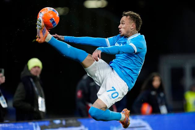 Noa Lang (SSC Napoli) in action, Serie A, SSC Napoli v Hellas Verona FC, Diego Maradona, January 7, 2026, Napoli, Italy.